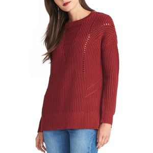 RACHEL Rachel Roy Float Cable Knit Sweater in Redwood Small
